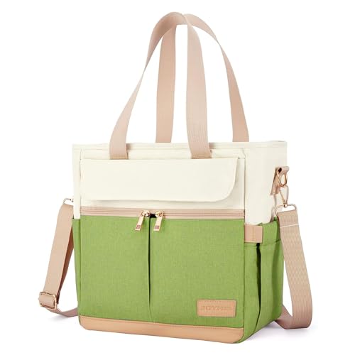 JOYHILL Lunch Bag for Women, Lunch Tote Leakproof Insulated Lunch Box with Shoulder Strap, Adult Reusable Lunch Cooler Tote Bags for Work Picnic Camping Beach (AVOCADO GREEN) - color: GA-AVOCADO GREEN