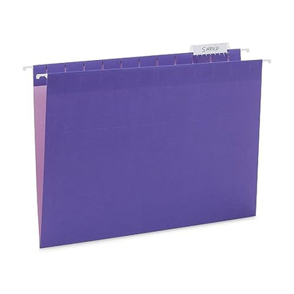 Blue Summit Supplies 25 Jewel Tone Hanging File Folders Letter Size with Tabs, Reinforced Hanging File Folders Jewel Tone, Includes Plastic Tabs and Inserts - color: Jewel Tone