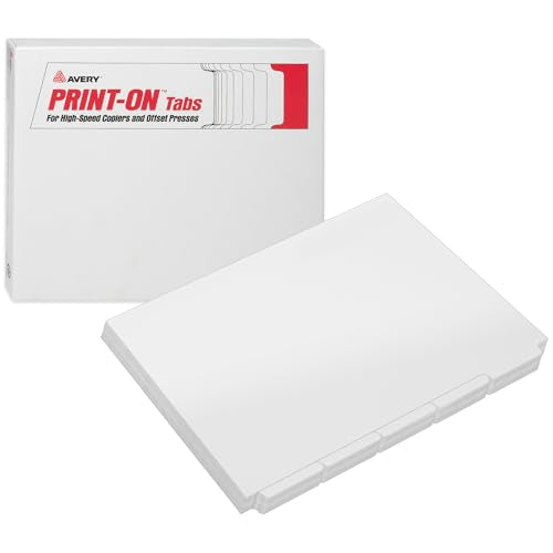 Avery Double Reverse Collated Tab Dividers, Unpunched for Most Binding Systems, Printable with High-Speed Copiers and Offset Presses, White, 5 Tabs per Set (30 Sets of 20405) - size: 9 x 11 inches
