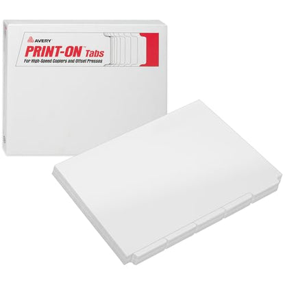 Avery Double Reverse Collated Tab Dividers, Unpunched for Most Binding Systems, Printable with High-Speed Copiers and Offset Presses, White, 5 Tabs per Set (30 Sets of 20405) - size: 9 x 11 inches