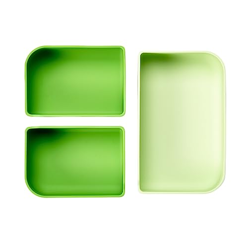LunchBots Build -a- Bento Lunch Box, Silicone Bento Box for Kids, Multi-Compartment Lunch Container, Oven & Dishwasher Safe, BPA Free, 32 oz - Tie Dye Green - color: Tie Dye Green