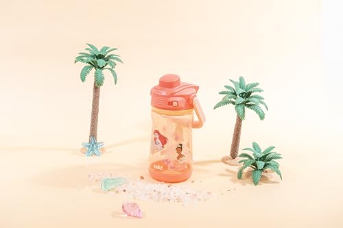 Zak Designs Disney Princess Beacon Kid Water Bottle for Travel, 12oz Plastic is Durable and Leak-Proof with Liquid Lock Spout, Carry Handle, Protective Base (Ariel, Cinderella, Moana, Rapunzel, Tiana) - color: Disney Princess (Ariel, Cinderella, Moana, Ra