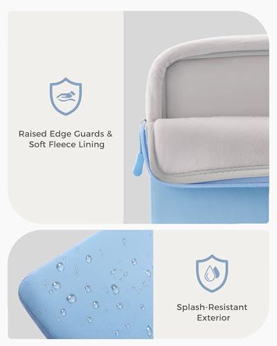 ProCase Laptop Sleeve 15" for MacBook Air/Pro 15 Inch M5/M4/M3/M2 -Airblue | Slim Travel Sleeve with Soft Plush Lining & Large Front Pocket, Water-Resistant, Also Fit 15" HP Dell Lenovo ASUS Acer - color: Airblue, size: 15-inch