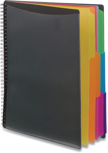 Smead 12 Pocket Poly Project Organizer,Letter Size,1/3-Cut Tab,Gray with Bright Colors (89207),(Pack of 10) - size: Letter (Pack of 10)