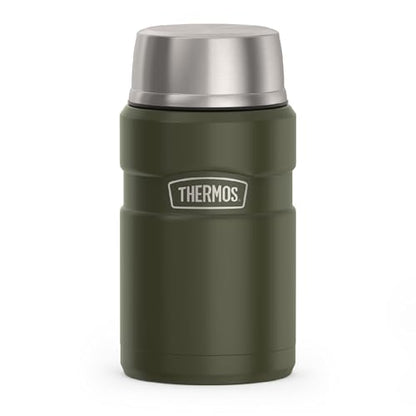 THERMOS Stainless King Vacuum-Insulated Food Jar, 24 Ounce, Matte Army Green - color: Matte Army Green, size: 24 Ounce
