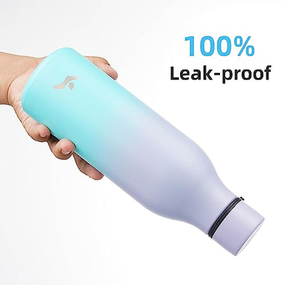 Konokyo 18 oz Insulated Stainless Steel Metal Water Bottle with Strap - color: Lavender Green, size: 18 Ounces
