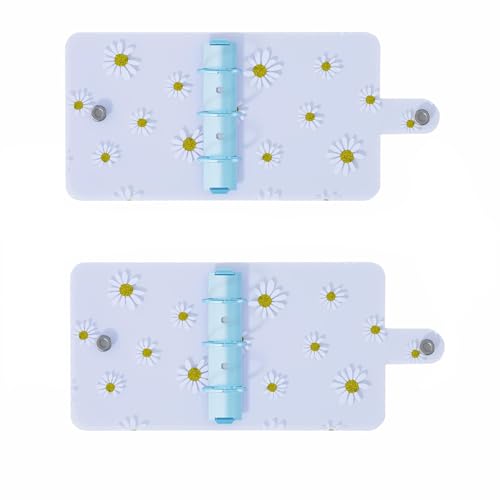 2PCS Mini School Supplies Mini 3 Ring Binder, Translucent PVC Mini Binder for Class Notes(Blue) - color: Blue