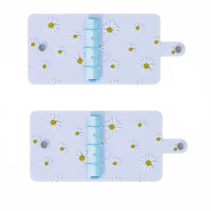 2PCS Mini School Supplies Mini 3 Ring Binder, Translucent PVC Mini Binder for Class Notes(Blue) - color: Blue