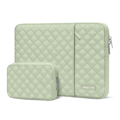MOSISO Laptop Case 16 inch, 15-15.6 inch Laptop Sleeve Compatible with MacBook Pro 16, HP Dell Acer ASUS Lenovo Notebook, Square Quilted Vertical Computer Bag with Pocket&Small Case, Sage Green - color: Sage Green, size: 16 inch