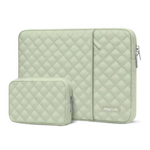 MOSISO Laptop Case 16 inch, 15-15.6 inch Laptop Sleeve Compatible with MacBook Pro 16, HP Dell Acer ASUS Lenovo Notebook, Square Quilted Vertical Computer Bag with Pocket&Small Case, Sage Green - color: Sage Green, size: 16 inch
