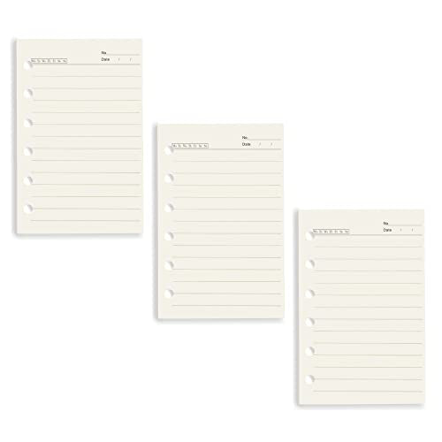 A7 Lined Refill Paper 3 Pack Loose Leaf 6-Hole Filler Paper Refills Planner Binder Insert, 120 Sheets/240 Pages Binder Notebook Papers for A7 Travel Journal Diary - size: A7