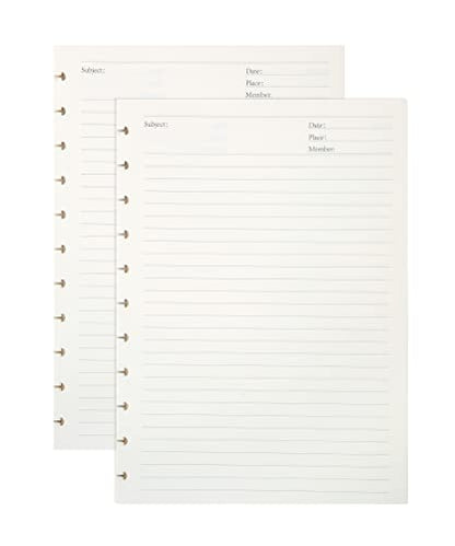 Discbound Notebook Refills for 11 Discs Notebooks 8.6 in x 12 in Letter Size 120 Sheets Multi-Subject Project Lined Pages Customizable Removable Pages(100 GSM) Heavyweight Planing Paper - color: White Refills, size: Large