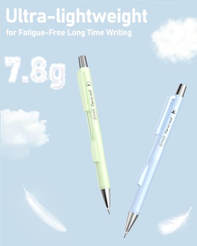 Four Candies Cute Mechanical Pencil Set with Case, 4PCS 0.7mm Pastel Fast Click Aesthetic Mechanical Pencils with 480PCS HB Lead Refills, 2 Erasers, 12 Eraser Refills School Supplies for Girls Writing - size: 0.7MM
