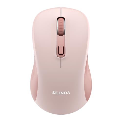seenda Bluetooth Wireless Mouse, Bluetooth & 2.4G USB Dual Mode, Quiet Clicks, 1600 DPI Smooth Tracking, Ergonomic Design, 24-Months Battery Life, Portable Mouse for Laptop/Mac/Ipad/PC/Tablet-Pink - color: Pink