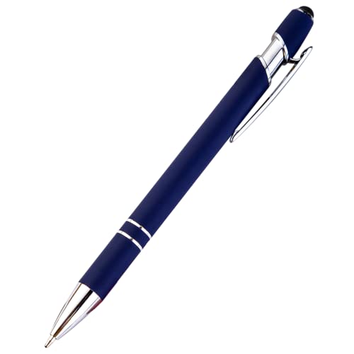 PASISIBICK 12 Pieces Blue Ballpoint Pen with Stylus Tip, 2 in 1 Stylus Stylish Pen, Premium Metal Stylus Pen for Touch Screens, Black Ink, 1.0 mm Medium Point.(12 PCS Blue) - color: 12 Pcs Blue Stylus Pens