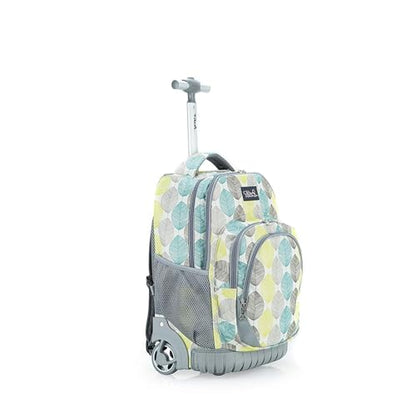 Tilami Kids Rolling Backpack 18 inch Boys and Girls Laptop Backpack, Leaves - color: Leaves