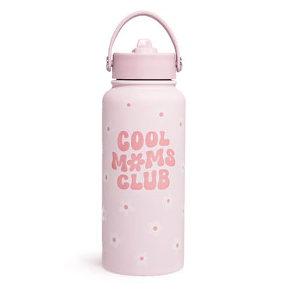 SANDJEST Mom Water Bottle, Cool Moms Club Bottles 32oz Stainless Steel Insulated with Lid, Mom Gifts from Daughter Son, Gifts for Mother's Day Christmas Birthday - color: Mom 1