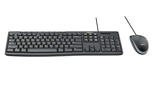 Logitech MK200 Media Combo Full Size Wired Keyboard with Mouse - Black | Full size wired keyboard with easy-access media controls, high-definition optical mouse, plug and play USB connection - size: One Size