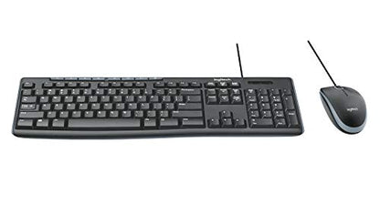 Logitech MK200 Media Combo Full Size Wired Keyboard with Mouse - Black | Full size wired keyboard with easy-access media controls, high-definition optical mouse, plug and play USB connection - size: One Size