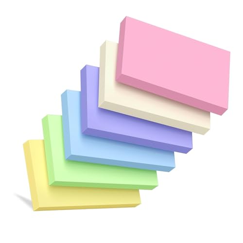 1200 Color 3x5 Index Cards, Double-Sided Narrow Ruled Study Cards, 6 Bright Colors, 180gsm Heavyweight, Bulk Note Cards for School Office, Color-Coding & Lists