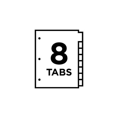Avery Dividers for 3 Ring Binders, 8-Tab Plastic Binder Dividers Insertable Big Tabs, Multicolor, 1 Set (11901), (Pack of 3) - size: 8 Tab (Pack of 3)