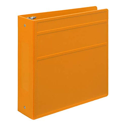 Carstens 3-Inch Heavy Duty 3-Ring Binder - Side Opening, Mango, Durable Plastic, Precision No-Gap Rings, Waterproof Cover, No Pockets, Holds 400 US Letter Sheets, BPA-Free, Made in USA (1736-00-3R) - color: Orange, size: Individual