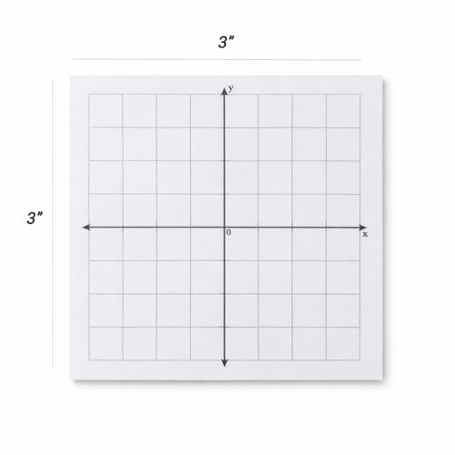 Graph Paper Sticky Notes - 6 Pads for Students, 3x3 Inch, Notepad with Math Quadrants and Grid Lines, Homeschooling Tools, Peels Off Cleanly, White