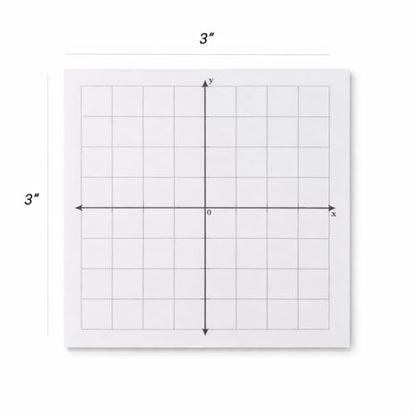 Graph Paper Sticky Notes - 6 Pads for Students, 3x3 Inch, Notepad with Math Quadrants and Grid Lines, Homeschooling Tools, Peels Off Cleanly, White