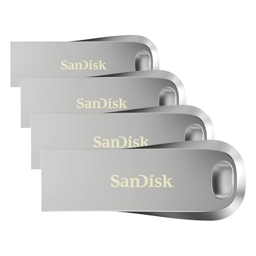 SanDisk 256GB Ultra Luxe USB 3.1 Gen 1 Flash Drive - SDCZ74-256G-G46, Black (Pack of 4) - size: 256GB (Pack of 4), style: Up to 150 MB/s