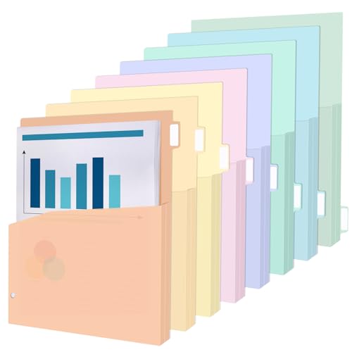 gisgfim 24Pcs Expanding Binder Dividers with 1/4" Expand Pockets, 3 Sets 8 tabs Multicolor Dividers for 3 Ring Binders, Office School Business Home Use (Pastel) - color: Pastel