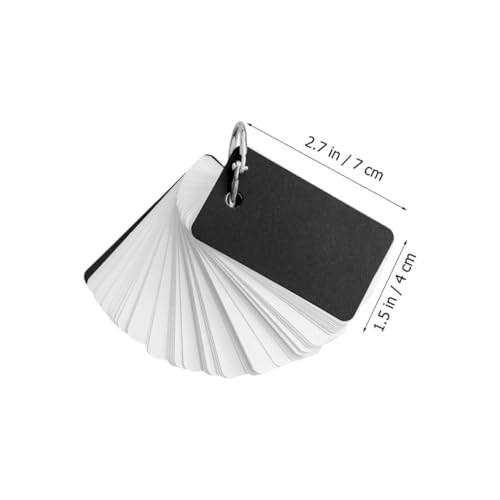 SHINEOFI 4pcs Simple Style Blank Words Flashcards with Binder Rings Paper Memo Cards for Students Writing Words and Listing Ideas Travel Diaries