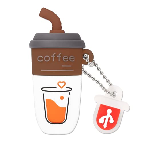 32GB Cute USB Flash Drive Computer Memory Stick Funny USB Pendrive for Teachers, Students, Family and Friends - Pink Coffee - color: Coffee-Brown, size: 32GB
