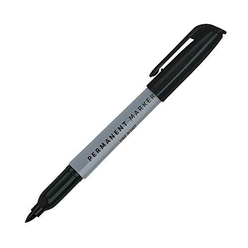 Office Depot 100% Recycled Permanent Markers, Fine Point, Black, Pack Of 12, OD88669