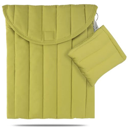 Puffy Laptop Sleeve 15-16 Inch, Soft Laptop Case, Green Set | Compatible with 15-16 Inch Macbook Pro/Air, Asus/Dell/Lenovo Laptops, Protective Carrying Bag with Cable Storage Pouch - color: Green Set, size: 15/16