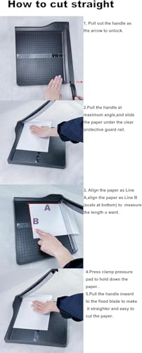 Amazon Basics Paper Trimmer Cutter for Office and Crafts, Heavy-Duty, Portable Guillotine Paper Cutter, 15-Inch, 10-Sheet Cardstock for Photos - size: 15"