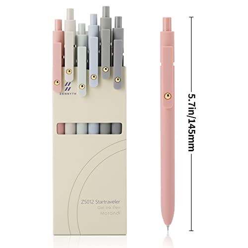 Ddaowanx Gel Pens Set,12 Pcs 0.5mm Retractable Quick Dry Black Ink Pens | Fine Point Smooth Writing Pens for Journaling,Cute Office School Supplies,Gifts for Women - color: 12 Pcs Morandi-Black Ink