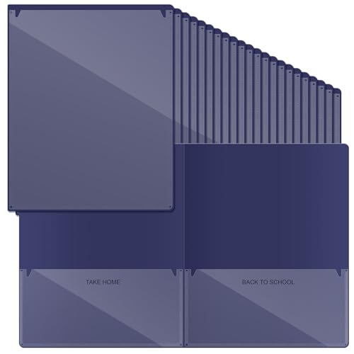 Henoyso 100 Pcs Folders Take Home Heavy Duty 2 Pocket Homework Folder for Students Parent Teacher Communication, 11.8 x 9.45 Inch(Dark Blue) - color: Dark Blue
