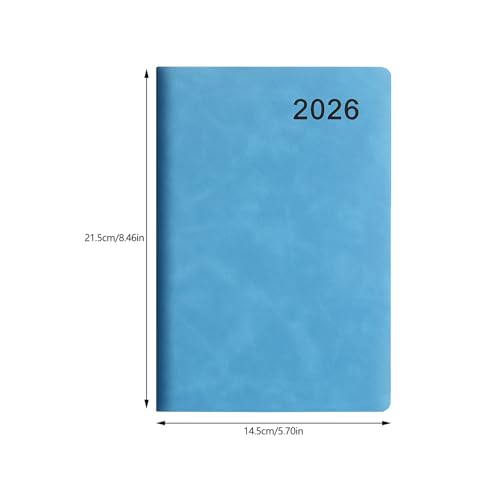 2026 Day Planner 2026 Leather Academic Journal Notebook with 360 Pages Lined for Men Women Daily Scheduling Planning Student Study Schedule Organiser - color: Blue
