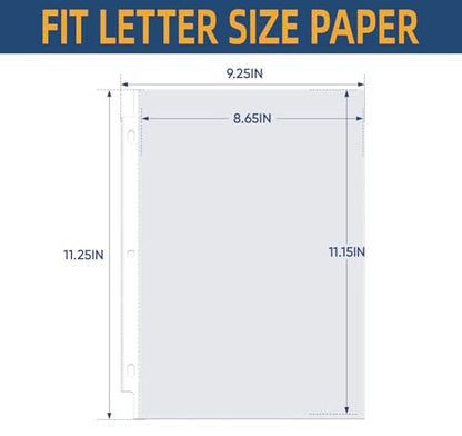 60 Pack Sheet Protectors 8.5 x11 Inch,Clear Heavyweight Page Protectors for 3 Ring Binder, Top Loading Polypropylene Plastic Sleeves,Paper Sheets Protectors for School Office Supplie,Letter Size - size: Letter Size-60PCS
