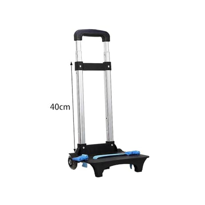 Foldable Backpack Hand Truck, Aluminum Alloy Portable Wheeled Trolley, 2-Wheel Dark Blue for Travel and Camping - color: Style a (2 Wheel Dark Blue)