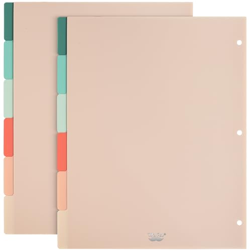 Mr. Pen- 3 Ring Binder Dividers with Tabs, 2 Sets, 6 Pack/Set, Letter Size | 12 Pack, Spring Colors, Plastic 6 Tab Dividers for 3 Ring Binder with 12 pcs Labels - color: Spring, size: 2 Sets