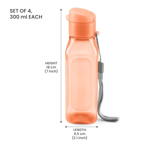 MILTON Travel Water Bottle – 1Pcs Reusable Sports Bottle with Easy Open Close Lid and Leakproof Neck – Food Grade Plastic Water Bottles for Adults and Kids, School, Gym - color: Pink