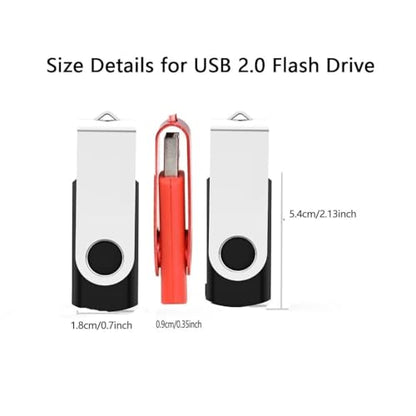 USB Flash Drive 2G 20 Pack Bulk USB 2.0 Flash Drives Thumb Drive Swivel Memory Stick Jump Drive Pen Drive Zip Drive - color: Black