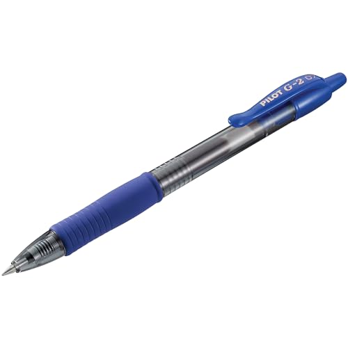 Pilot G2 Premium Gel Roller Pens, 0.7 mm, Blue Ink, Fine Point, Pack of 12 - Ideal for School, Journaling and Office Writing - color: Blue
