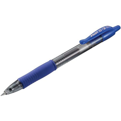 Pilot G2 Premium Gel Roller Pens, 0.7 mm, Blue Ink, Fine Point, Pack of 12 - Ideal for School, Journaling and Office Writing - color: Blue