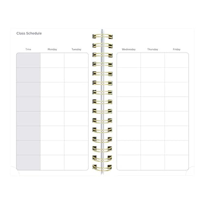 Blueline® Essential Academic Daily/Monthly Planner, August 2026 to July 2027, Gold Twin-Wire Binding, Poly Cover, 8" x 5", Nautical Design, Cabana (CA214PH.02) - color: Cabana