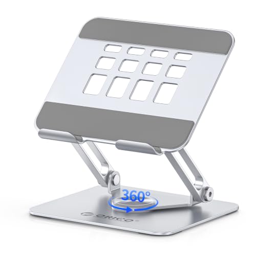 ORICO 360° Rotating Tablet Stand, Height Adjustable Aluminum Alloy Holder for Desk, Foldable Design for iPad Pro/Air/Mini up to 12.9", Samsung Galaxy Tab, Kindle & Switch - FB2, Silver - color: Silver