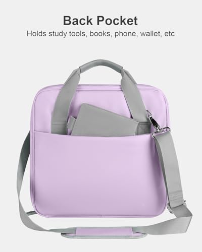3 Inch Zipper Binder 3 Ring with Shoulder Strap & Multi-Pocket | Binder with Zipper Holds Up to 700 Sheets for Office School, Compatible with 13” MacBook Laptop ipad, Purple - color: Purple