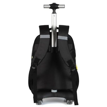 Kids Rolling Backpack for Boys, Cartoon Wheeled Backpack Set with Lunch Bag & Pencil Case Backpack with Wheels (Football) - color: Football