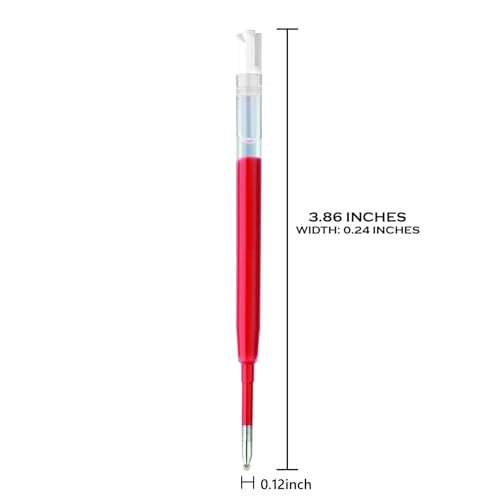 DunBong G2 Gel Ink Pen Refills, for Retractable Gel Pens, 0.5mm Fine Point, Pack of 5 (Red) - color: Red